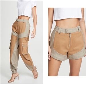 NWT Revolve I.AM.GIA FRANCES CONVERTIBLE UTILITY CARGO‎ PANTS Size Small Khaki